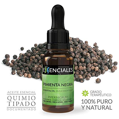 Essenciales - Aceite Esencial de Pimienta Negra, 100% Puro, 30 ml | Aceite Esencial Piper Nigrum