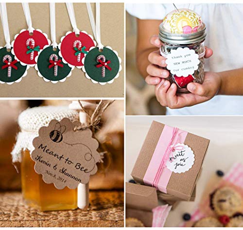 Etiquetas Kraft, 300 Piezas Etiqueta Regalo de Papel, Etiquetas Colgantes Carton, Handmade Tags Etiquetas, Tarjetas Vintage con 20 Metros de Cuerda para Tienda Bodas Cumpleaños y Navidad