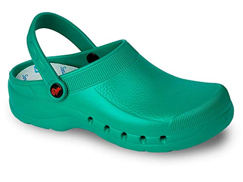 EVA Color Verde Talla 39, Zueco de Trabajo para sanidad y hostelería Unisex Certificado CE EN ISO 20347 Marca DIAN