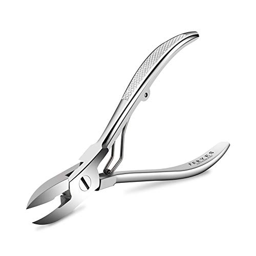 Feryes - Cortacutículas con hoja curva, cortador de cutícula de acero inoxidable resistente, cortador de cutícula de doble uso para uñas y recorte cutáneo