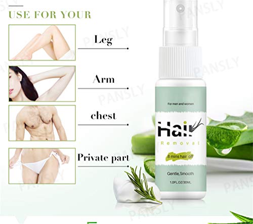 FFOMG Bareit Spray depilatorio, Stop Spray inhibidor del Crecimiento del Vello, Cuerpo sin Dolor Piernas Axilas Manos Esencia depilatoria Facial, Depilatorio Facial instantáneo y sin Dolor (2 Piezas)