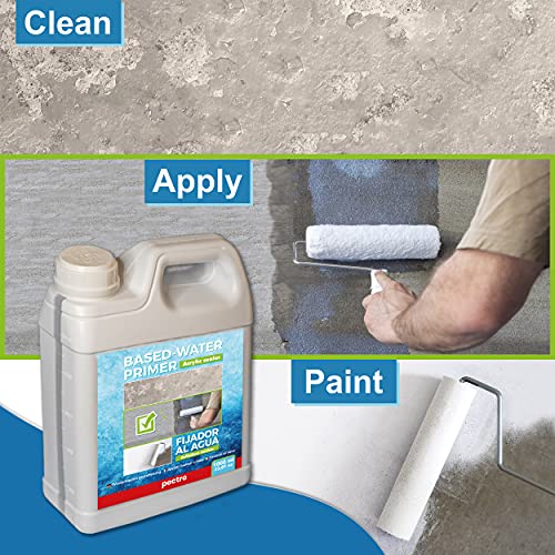 Fijador al agua Pectro 1000ml - Imprimacion pintura paredes - Selladora acrílica para fijar la pintura en superficies porosas, pintadas o de obra nueva - Adherente antihumedad