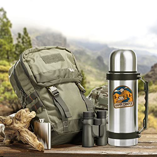 Finest Folia Pegatinas Nature para exteriores, aventuras, senderismo, montañismo, camping, para guitarra, portátil, coche, bicicleta, botella de agua, resistente a la intemperie R181 (04 Happy Camper)