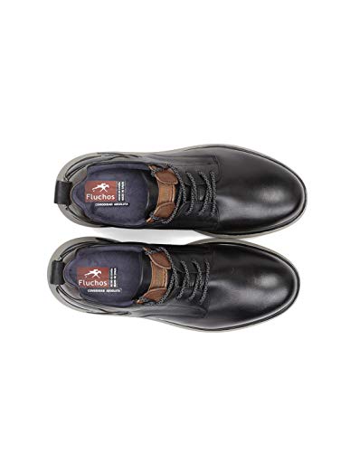 Fluchos | Zapato de Hombre | Cooper F0966 Surf Negro Com.3 Zapato Light | Zapato de Piel | Cierre con Cordones | Piso EVA