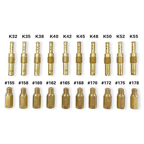 Fydun Carburador Jets Principales Kit de chorros piloto lento principal carburador de 20 piezas para Keihin OKO KOSO PE PWK Carb