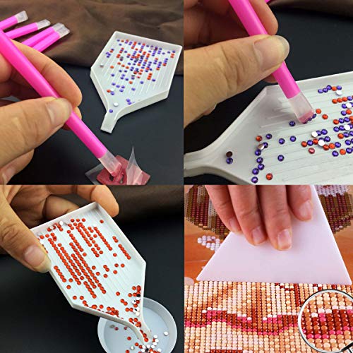GCOA 96 Piezas Herramientas de Pintura de Diamante 5D Diamond Painting Tool, Kit de Herramienta de Punto de Cruz con 28 Ranuras Cuadro de Bordado de Diamante Para Arte para adultos o niños