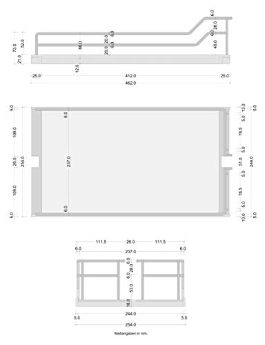 GedoTec Einhaengeboden Cesta colgante para Kesseböhmer altura unidad gabinete Dispensa para 30er Armario de boticario ancho 250 x 467 x 110 mm Acero color plata Calidad de marca para su Sala de estar