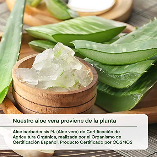 Gel crema Aloe vera puro 100% Bio Ecológico hidratante natural para piel irritada por el depilado y afeitado / Quemaduras solares y picadura de insectos. Uso Facial (cara) y Corporal (500ml) (200 ML)