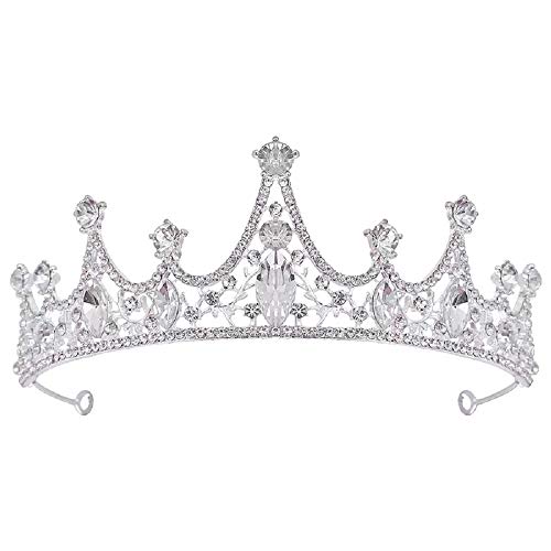 Generic Brands Corona Tiara Cumpleaños Corona Tiara Corona de Cristal Corona Nupcial para Bodas Fiestas de Cumpleaños Proms Concursos