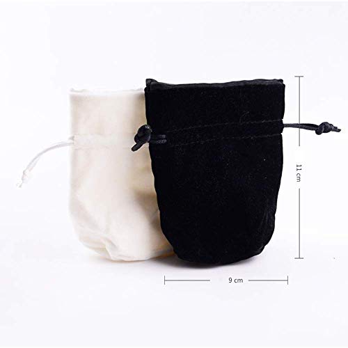 Gift Bag 20 Pieces- Top Grade Solid Colour Flannelette Candy Bag Party/Wedding Bag White 911CM High Pull (Color : White)