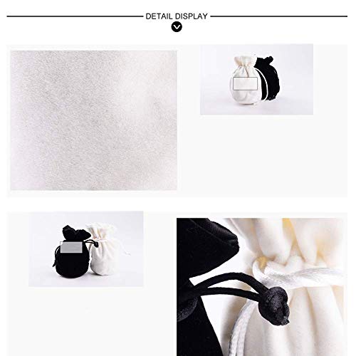 Gift Bag 20 Pieces- Top Grade Solid Colour Flannelette Candy Bag Party/Wedding Bag White 911CM High Pull (Color : White)
