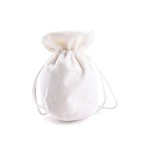 Gift Bag 20 Pieces- Top Grade Solid Colour Flannelette Candy Bag Party/Wedding Bag White 911CM High Pull (Color : White)