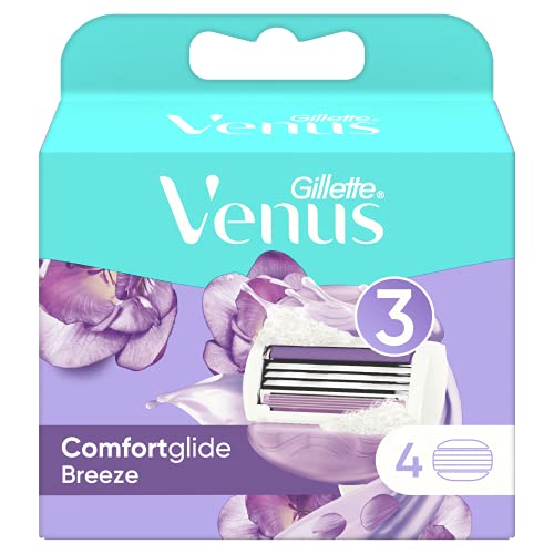 Gillette Venus ComfortGlide Breeze Cuchillas de Afeitar Mujer, Paquete de 4 Cuchillas de Recambio
