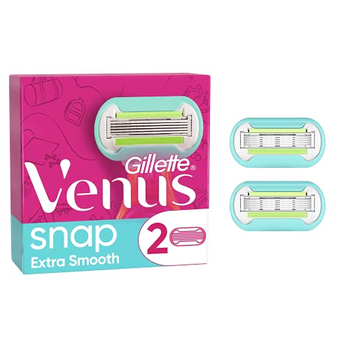 Gillette Venus Extra Smooth Snap Cuchillas de Afeitar Mujer, Paquete de 2 Cuchillas de Recambio