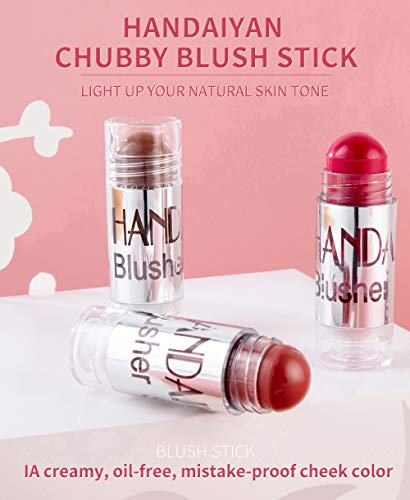 GL-Turelifes Blush Stick Blush Cream Lápiz de colorete hidratante, iluminador y recortador, colorete en barra que aumenta el brillo y el estado de ánimo El maquillaje de mejillas agrega brillo (#05)