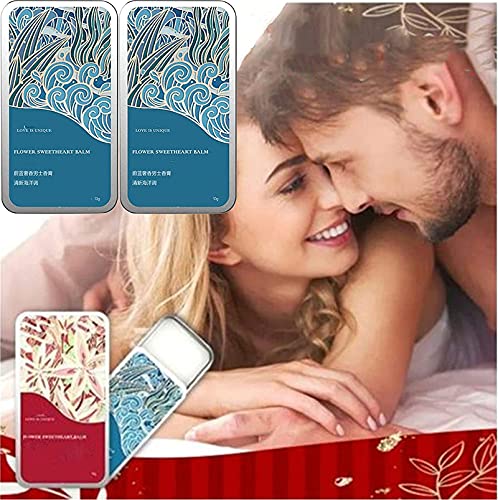 Gokame Perfume de bálsamo sólido, bálsamo de flores de amor, perfume de tamaño de viaje, bálsamo de bolsillo portátil para hombres y mujeres (azul)