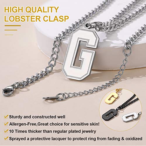 GoldChic Colgantes de Oro Acero Letra C, Cadenas Cubanas de Oro Chapado Regalo de Hombre Novio