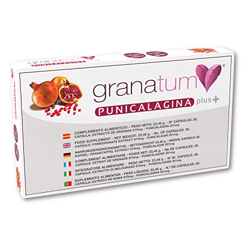 Granatum Plus - Extracto de Granada Punicalagina PLUS | Complemento Alimenticio Natural 100% Origen España | Polifenoles Naturales | Complemento Nutricional | (1 Caja de 28 Cápsulas)