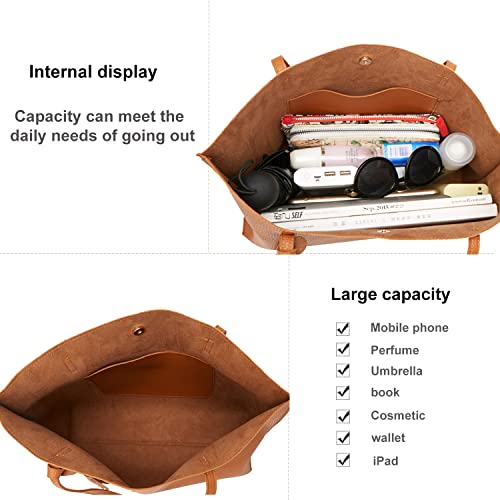 HAHONIA Bolso de Hombro de Gran Capacidad de Piel Sintética Suave a la Moda Bolso de Mano con Borlas para Mujer BW-027-CH