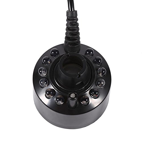 Haofy Ultrasónico Fabricante de Niebla, Atomizador Fogger Niebla Máquina para Fuente de Agua Interior Estanque, Cambio de Color con 12 Cuentas LED, Humidificador de Aire Mist Maker
