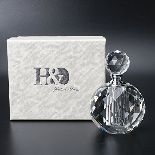 H&D HYALINE & DORA Crystal Art Decor - Botellas de perfume vintage vacías de cristal transparente rellenable, 10 ml