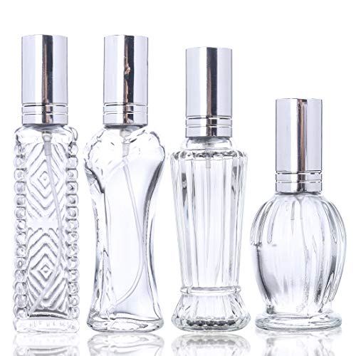 H&D HYALINE & DORA Vintage de cristal spray vacía Botella de perfume recargable botellas regalos boda decoración juego de 4