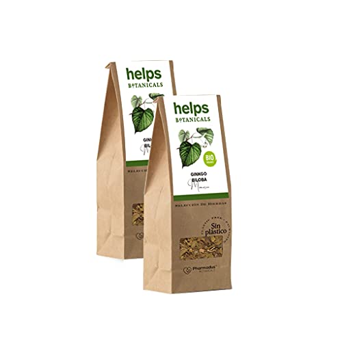 HELPS INFUSIONES - Infusión De Ginkgo Biloba Eco. Té De Ginkgo Biloba A Granel. Favorece La Circulación Y La Memoria. Bolsa A Granel De 50 Gramos. Pack de 2