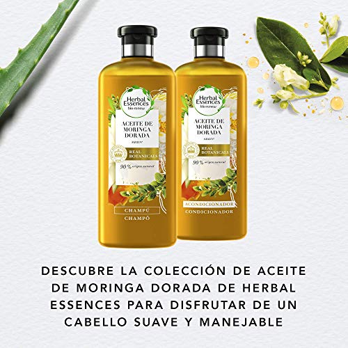 Herbal Essences bio:renew Acondicionador para un pelo suave, Aceite de Moringa Dorada 400ml, con ph neutro e ingredientes naturales