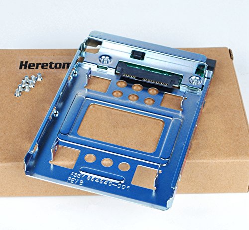 Heretom Soporte Adaptador Bandejas de Disco Duro SATA y SSD de 2,5" SSD a 3,5" Tray Caddy Caddie Adapter PN: 654540-001 con 8 Tornillos