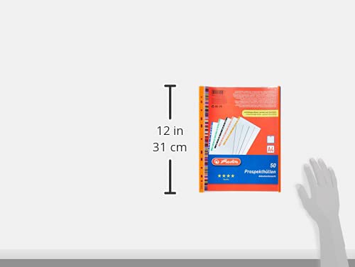 Herlitz 10914414 - Paquete de 50 portafolios de plástico A4, multicolor