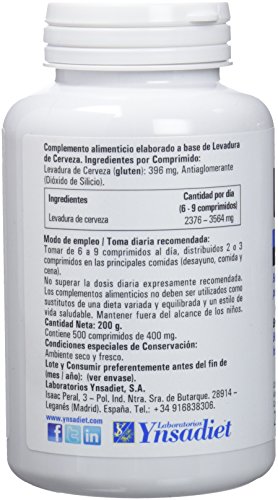 HIJAS DEL SOL Levasol - Levadura de Cerveza - Vitaminas para el pelo, pelo cuidado, anticaída - 500 Comprimidos