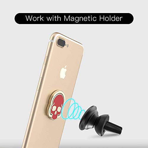 homEdge Agarre del Anillo del cráneo del teléfono Celular, 3 Paquetes 360 ° Titular Ajustable del Anillo de Dedo, Conveniente para el Soporte magnético Kickstand del Coche