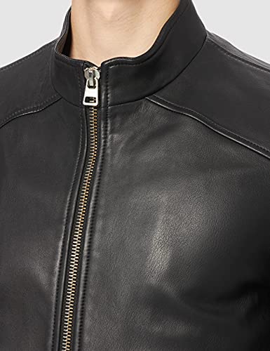 HUGO Lokis Chaqueta de Cuero, Negro1, XL para Hombre
