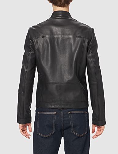 HUGO Lokis Chaqueta de Cuero, Negro1, XL para Hombre