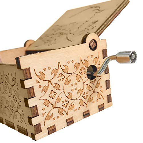 INHEMI Caja de Música de Madera de La Bella y la Bestia, Caja Musical Artesanías de Madera Creativa Mejores Regalos