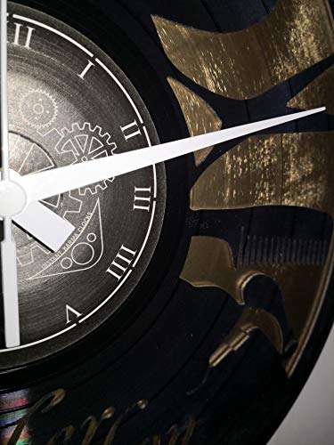 Instant Karma Clocks - Reloj de Pared de Vinilo LP 33 RPM instantáneo Karma Idea Regalo Vintage peluquería salón Belleza barbería Shop (Oro), silencioso