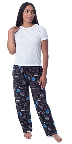 INTIMO Supernatural Womens' Join The Hunt Anti-Possession Castiel Logos Pajama Pants (L) Black