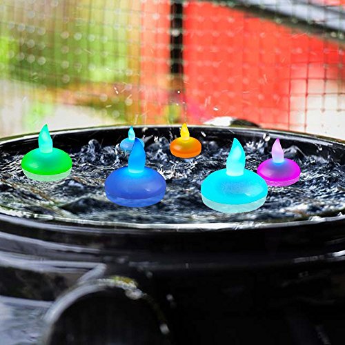 Itian Conjunto de 12 Flotantes, Velas LED, Luces Coloridas Cambio del Estado de ánimo, a Prueba de Agua y sin Llama, para la Boda Decoración de Navidad