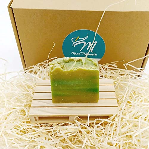 Jabón Natural de Arcilla Roja - Jabón para cara, manos y cuerpo. Indicado para pieles grasas - Elaborado artesanalmente a base de aceite de oliva - Vegano y Eco