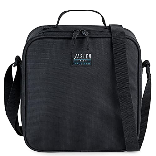 JASLEN - Térmica Bolsa Portatil + 2 recipientes herméticos 5L Hermética Comida Nevera Porta Alimentos Oficina Escuela Acampar Picnic Playa Viaje para Adultos y Niños 309446, Color Negro