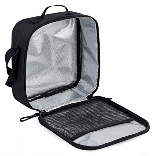 JASLEN - Térmica Bolsa Portatil + 2 recipientes herméticos 5L Hermética Comida Nevera Porta Alimentos Oficina Escuela Acampar Picnic Playa Viaje para Adultos y Niños 309446, Color Negro