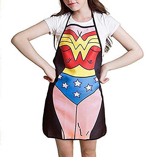Jieddey Delantal Divertido,Divertido Delantal Novedoso Sexy Delantal de Cocina Maravilla Delantales de Hombre y Mujer para Parej Fiesta Vacaciones 28 * 21 Pulgadas
