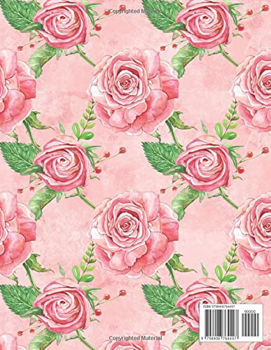 journal: Purple Roses Floral pink, College Ruled Lined, Notebook Journal, Workbook, for teen girls, Style Romantic Love Letters Notebook Writing Journal size "8.5 x 11" 120 pages
