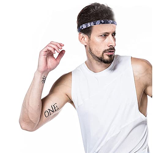 Kaiyingxin 3 Piezas Diadema Deportiva Elástico Antideslizante Grueso, Cinta Pelo Deporte Hombres y Mujeres, Diadema para Mujeres Hombres Correr Yoga Golf Multicolor(Rojo, Azul, Negro)