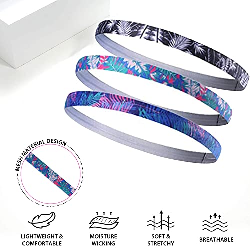 Kaiyingxin 3 Piezas Diadema Deportiva Elástico Antideslizante Grueso, Cinta Pelo Deporte Hombres y Mujeres, Diadema para Mujeres Hombres Correr Yoga Golf Multicolor(Rojo, Azul, Negro)