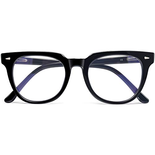 KANASTAL Gafas Luz Azul Mujer Gafas Ordenador Hombre Filtro luz Azul Anti Blue Light Glasses Transparentes Antireflejantes Para Gaming/PC/Televisión Juego Descanso (Negras)