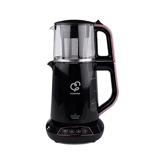 Karaca Caysever - Tetera parlante eléctrica, oro rosa, cobre, tetera turca, tetera, tetera, pot de té, hervidor de agua, hervidor de agua, té, caydanlik, demlik