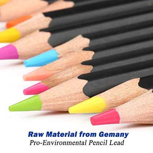 Kasimir Lapices de Colores 48 lapiz colores profesional por color en caja con Lapices extensor sacapuntas y borrador para artista Con funda de dibujos para nios