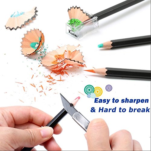 Kasimir Lapices de Colores 48 lapiz colores profesional por color en caja con Lapices extensor sacapuntas y borrador para artista Con funda de dibujos para nios