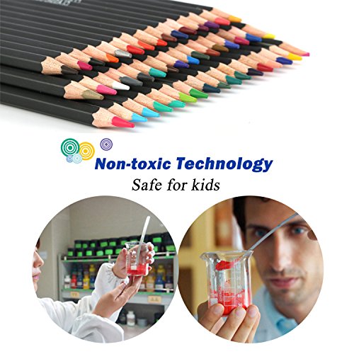 Kasimir Lapices de Colores 48 lapiz colores profesional por color en caja con Lapices extensor sacapuntas y borrador para artista Con funda de dibujos para nios